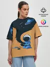 Женская футболка оверсайз / Космонавт и чернила