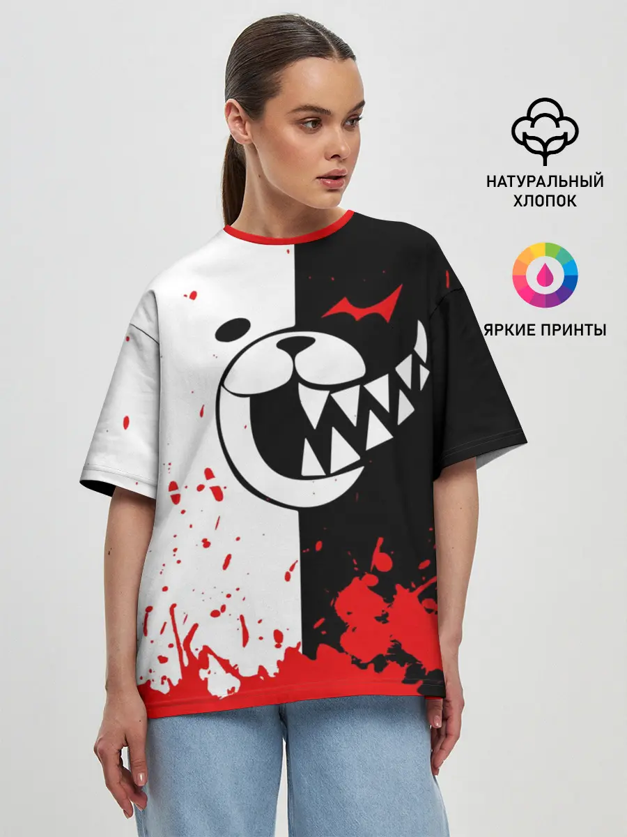Женская футболка оверсайз / MONOKUMA Blood