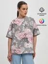 Женская футболка оверсайз / Розовые розы