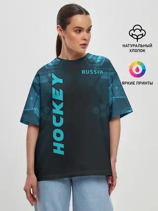 Женская футболка оверсайз / HOCKEY