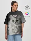 Женская футболка оверсайз / Кот и мышка