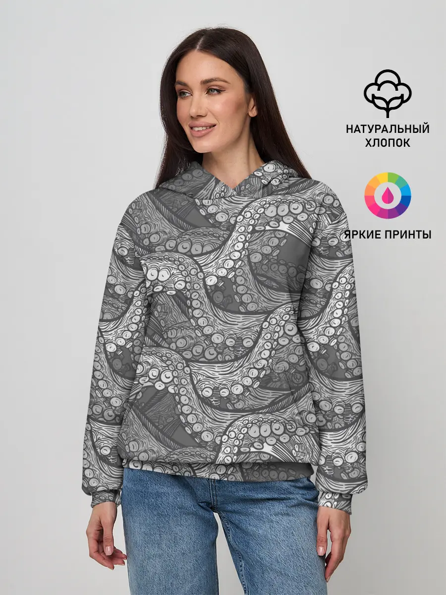 Женское худи / Octopus dark