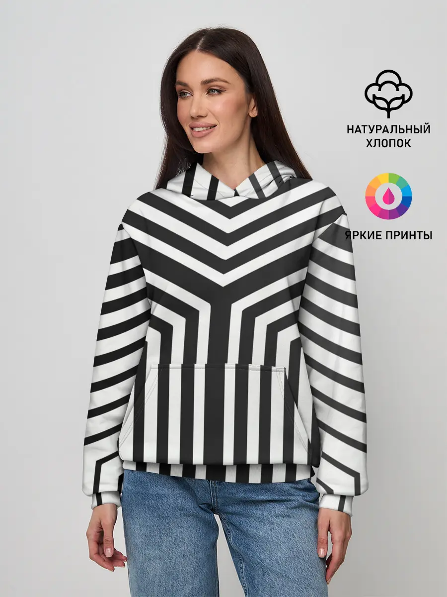 Женское худи / Кибер Зебра