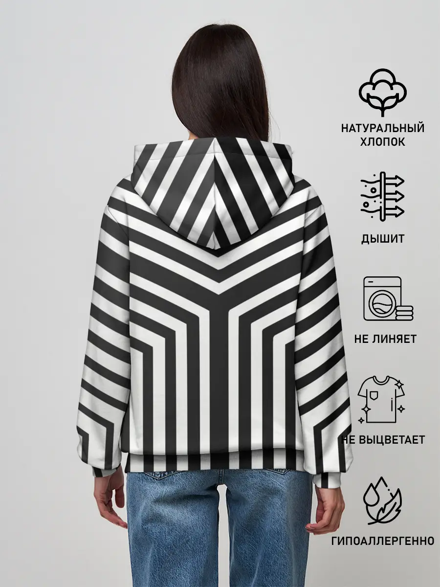 Женское худи / Кибер Зебра