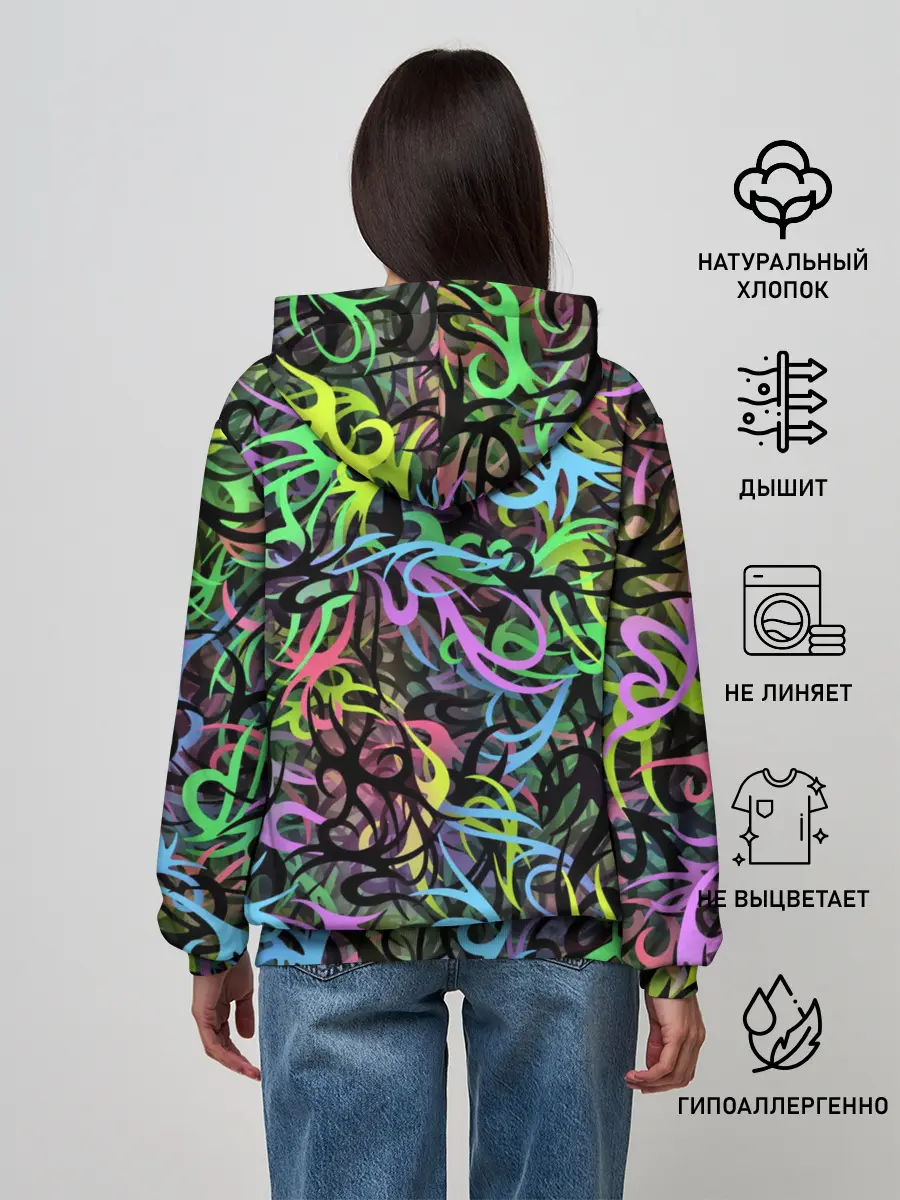 Женское худи / Абстрактный кот