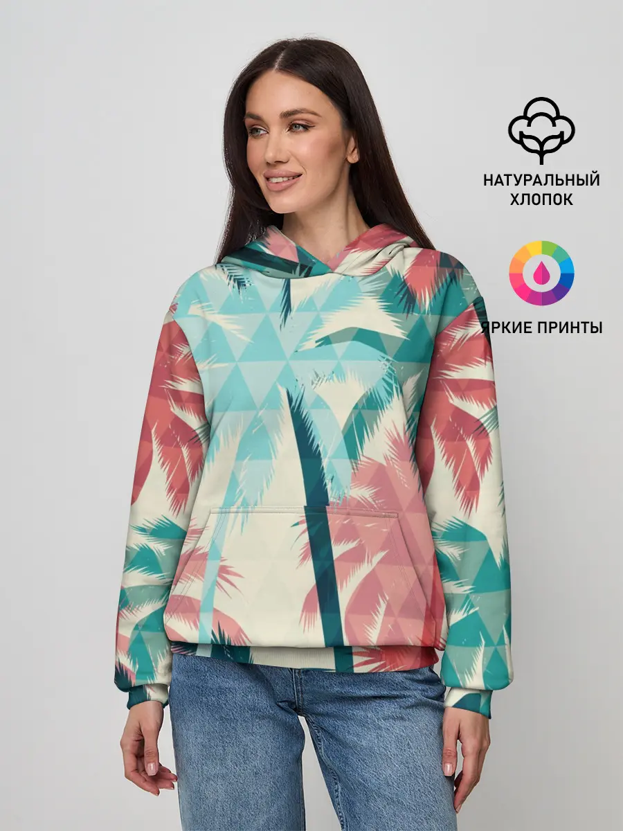 Женское худи / Абстракция Пальмы Текстура