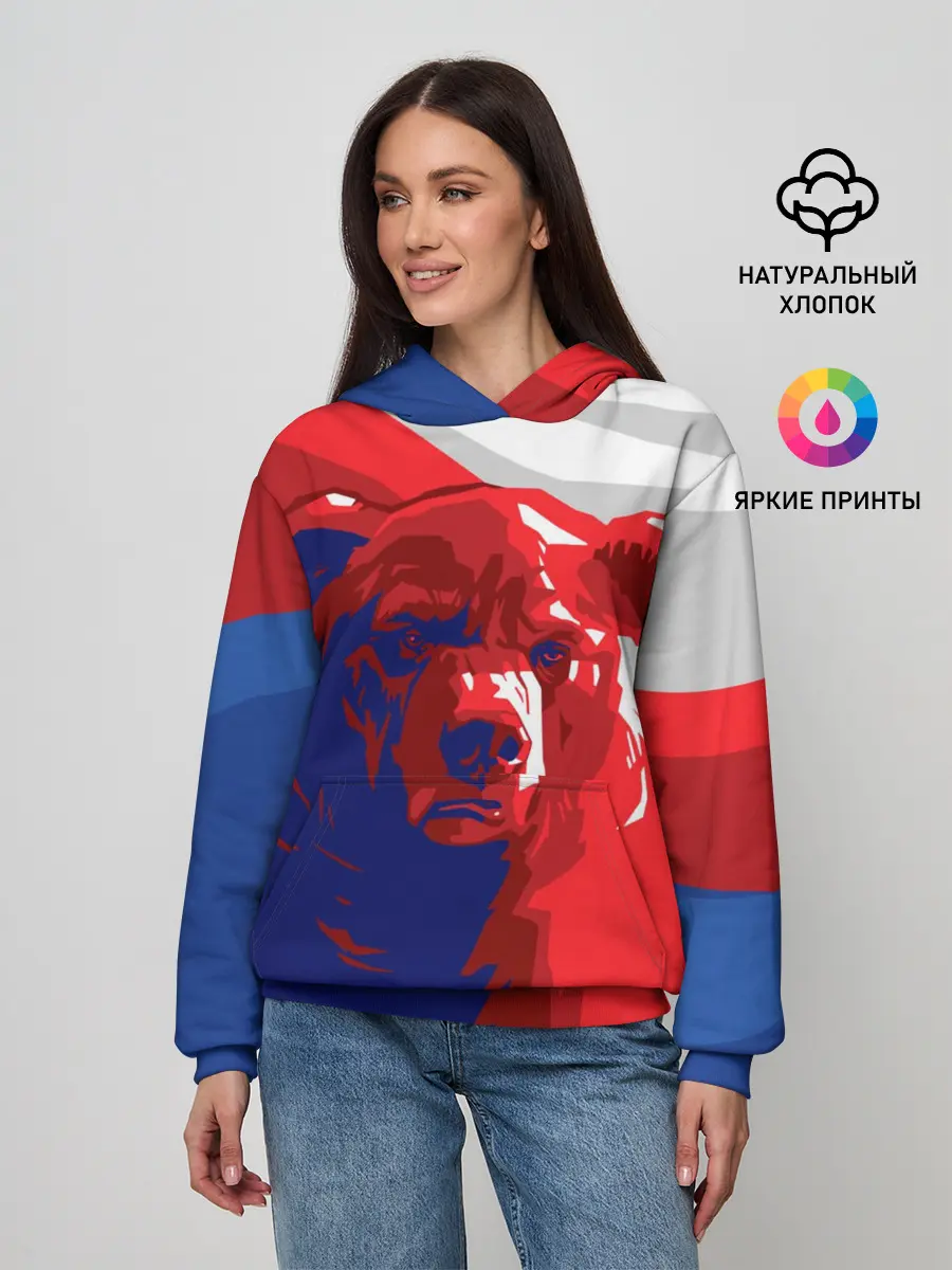 Женское худи / Российский медведь