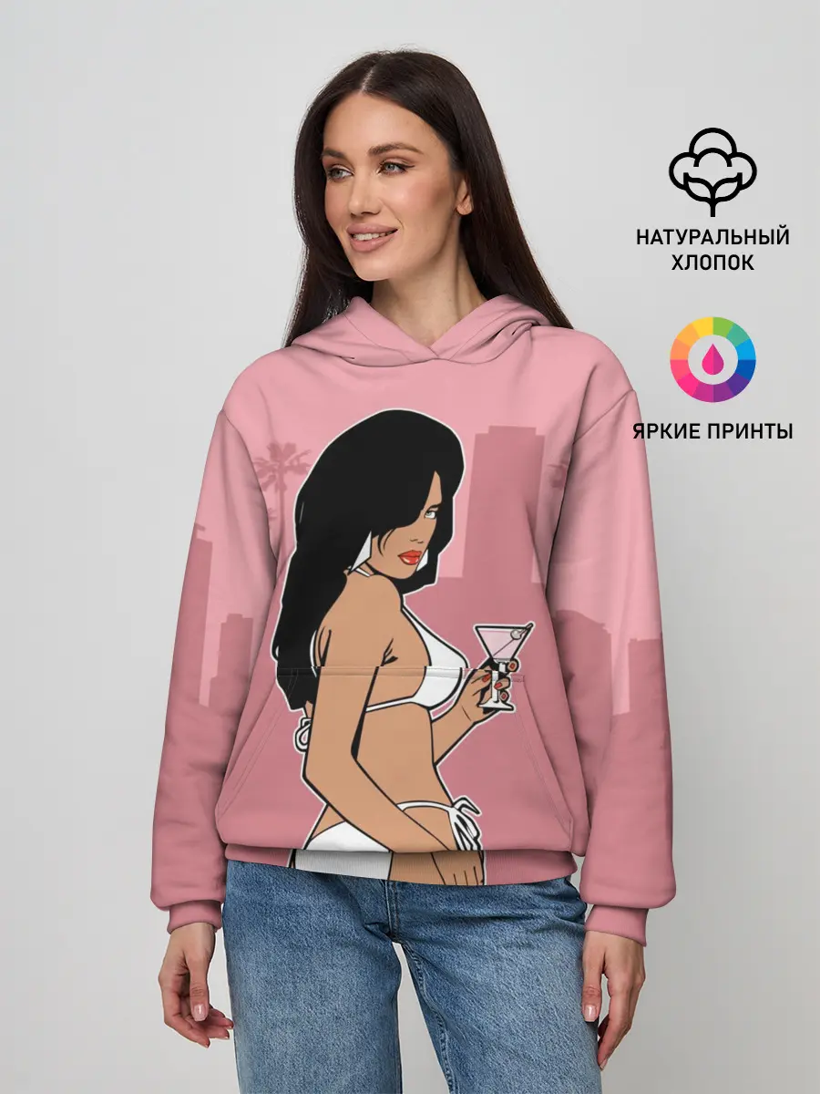 Женское худи / GTA VC - Девушка с мартини