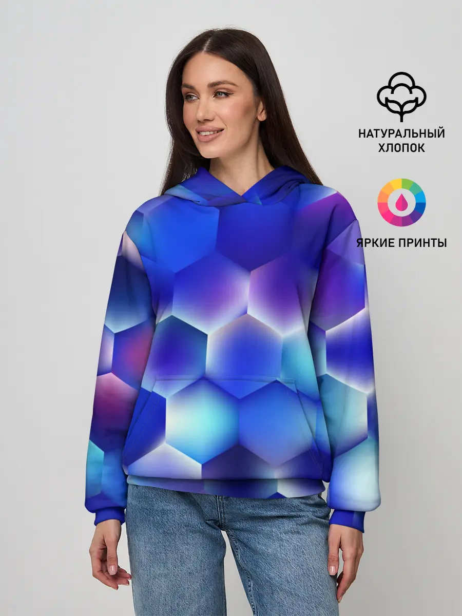 Женское худи / Синяя чешуя змеи