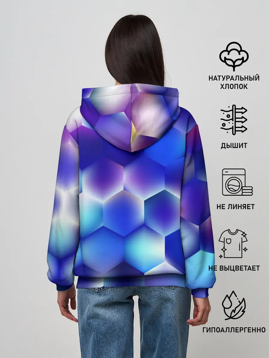 Женское худи / Синяя чешуя змеи