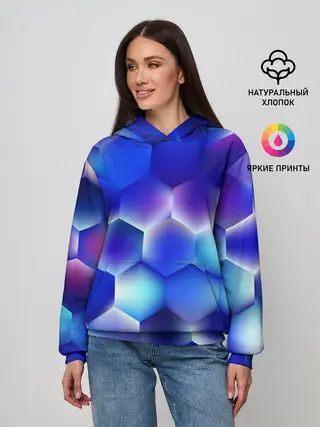 Женское худи / Синяя чешуя змеи