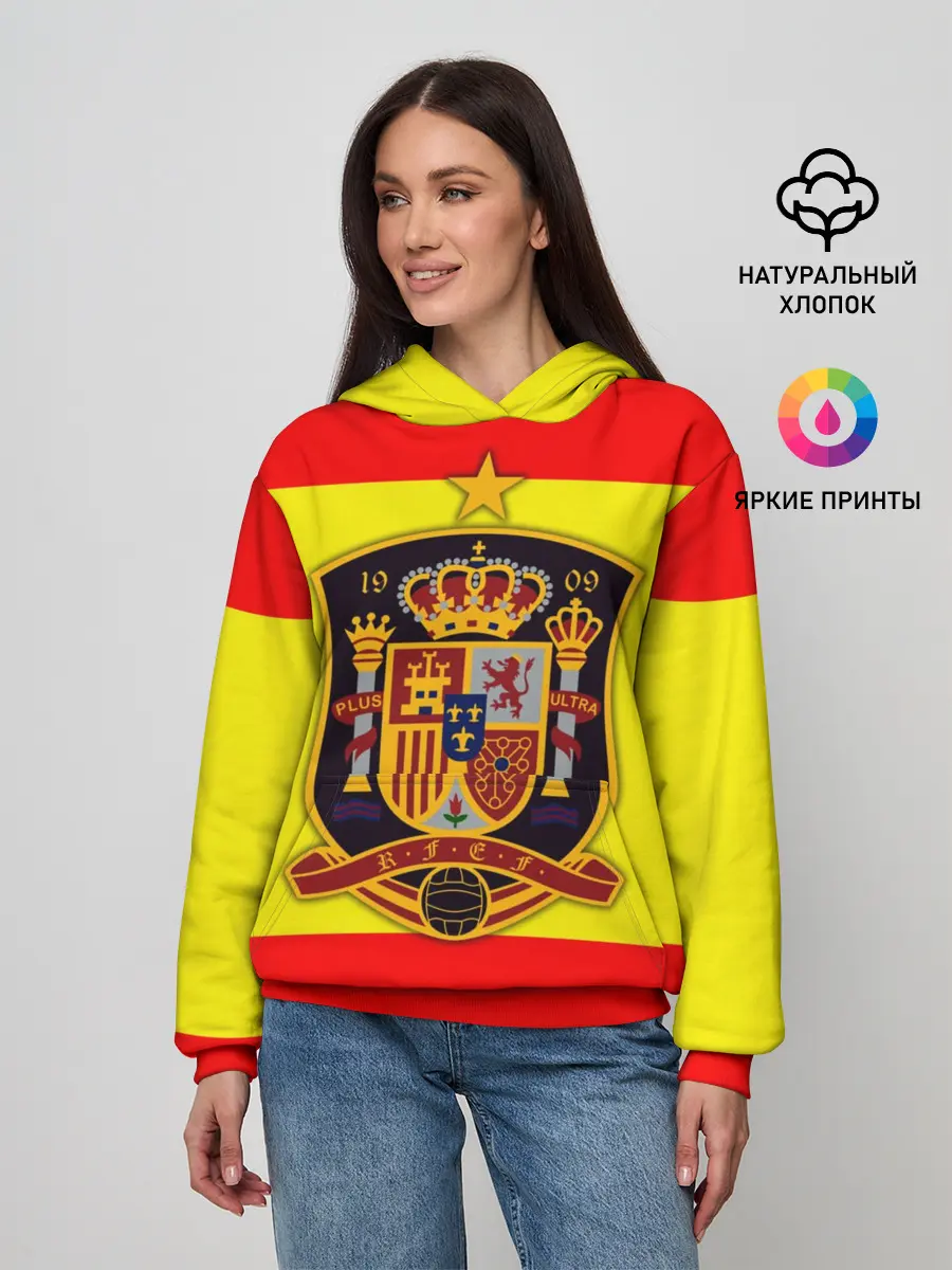 Женское худи / Сборная Испании флаг