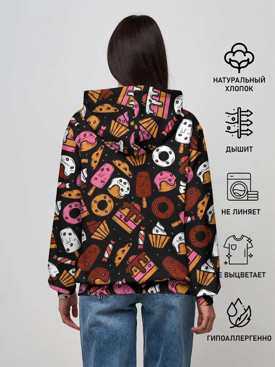 Женское худи / Кекс, Нартортики, Сладкий Ролл