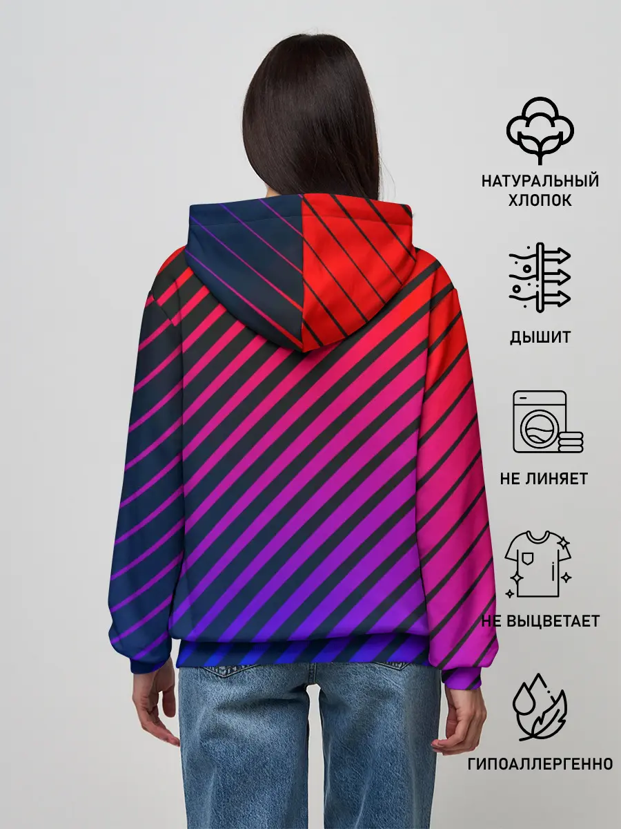 Женское худи / Градиентные линии
