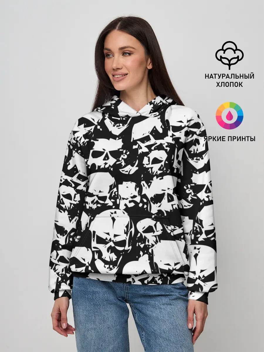 Женское худи / черепа