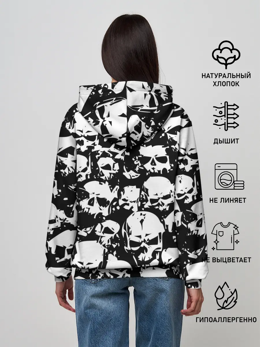 Женское худи / черепа