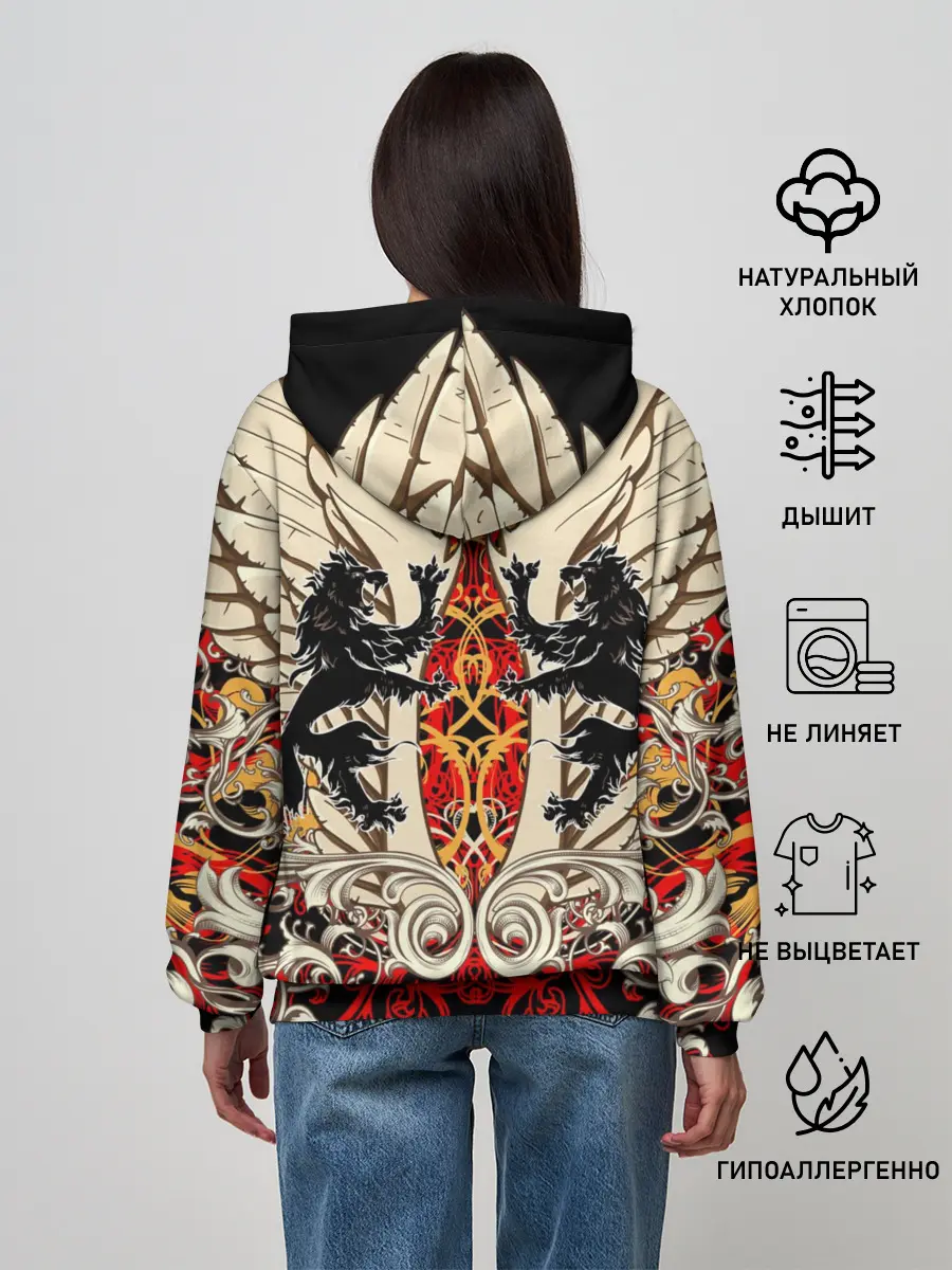 Женское худи / Vintage Skull Art v2