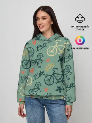 Женское худи / Велосипед Текстура