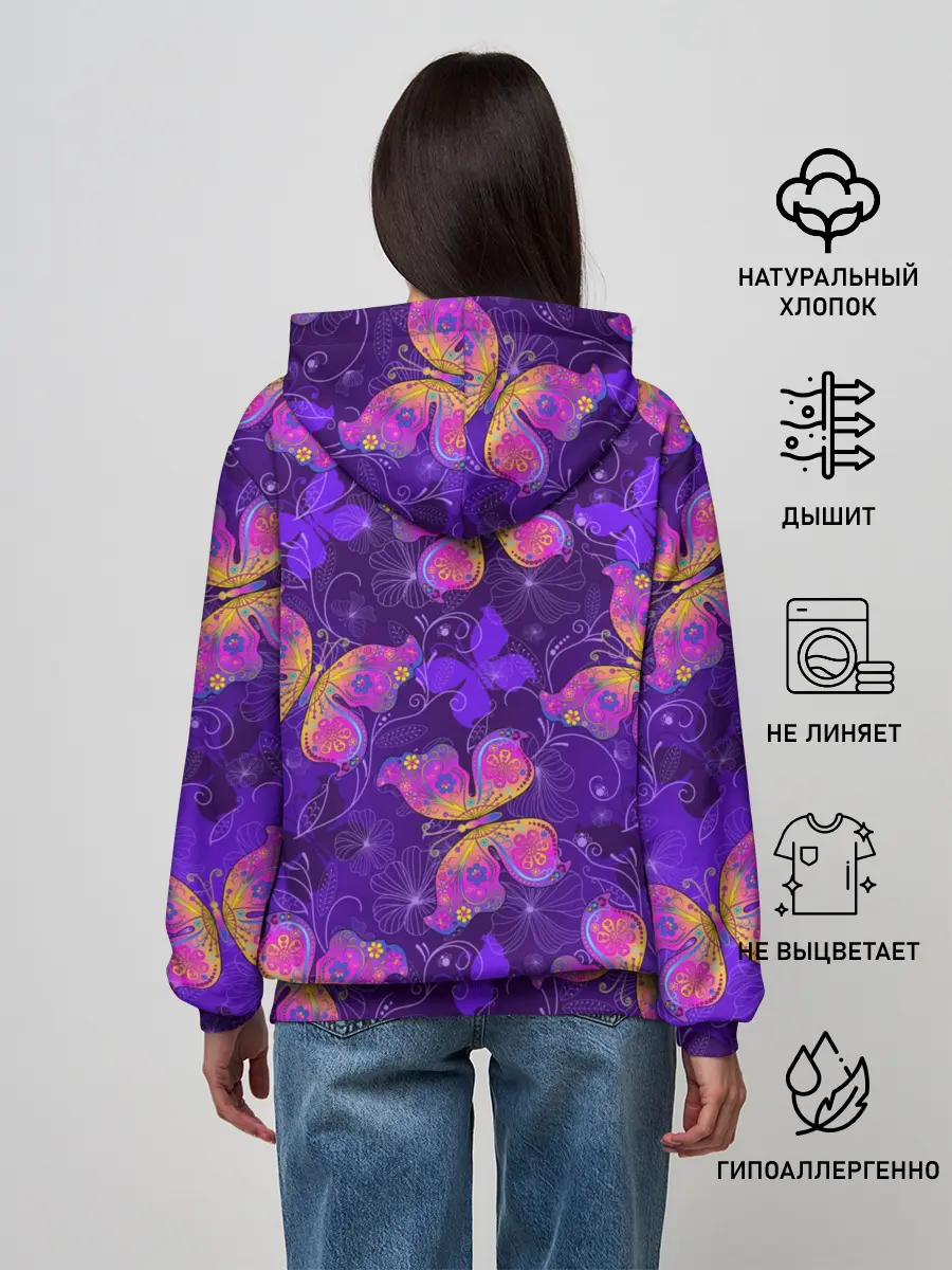 Женское худи / Розовые бабочки