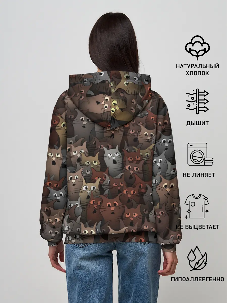 Женское худи / Глупые коты