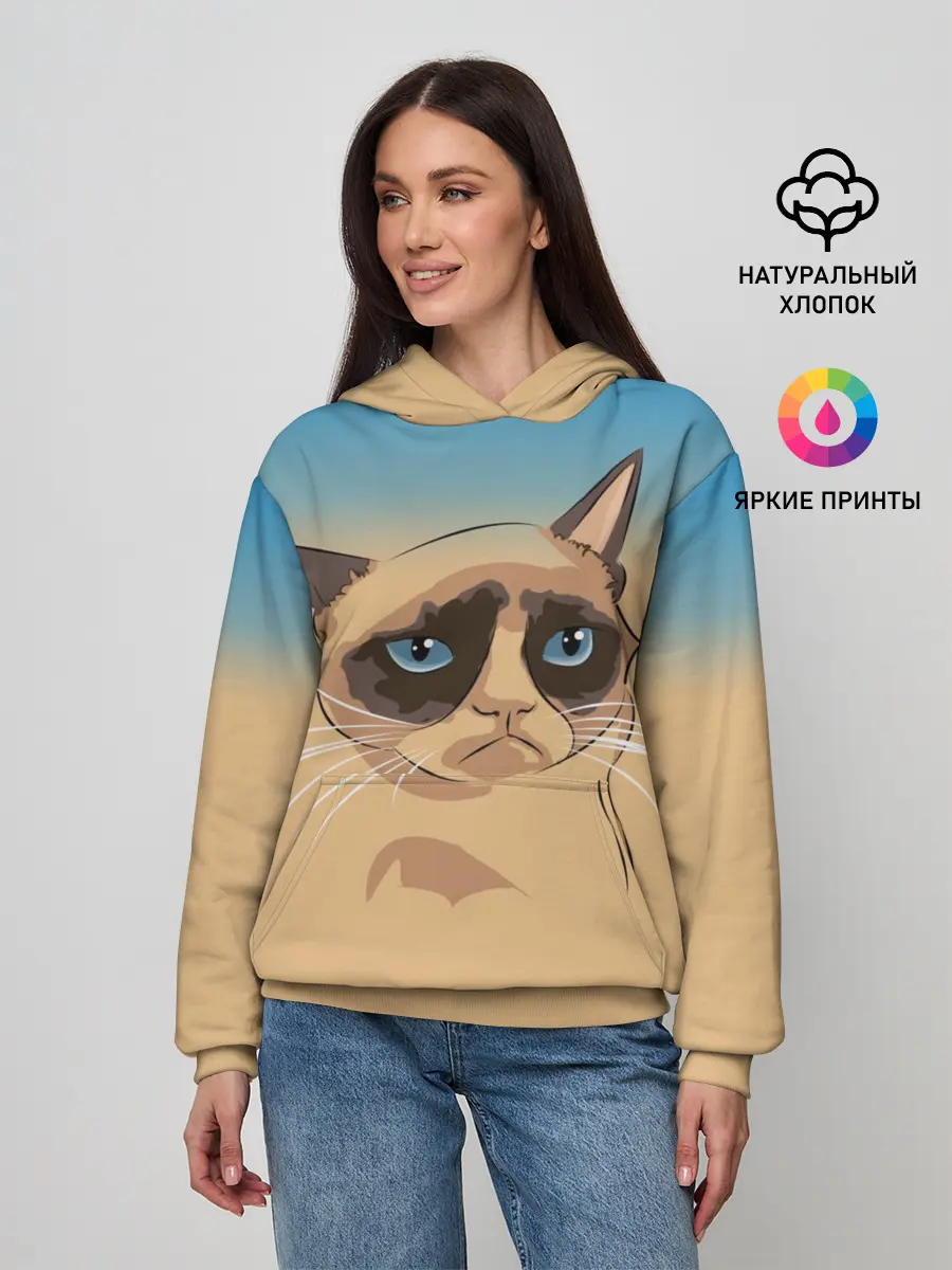 Женское худи / Grumpy cat ART