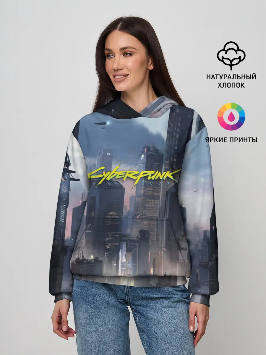 Женское худи / Cyberpunk 2077 city