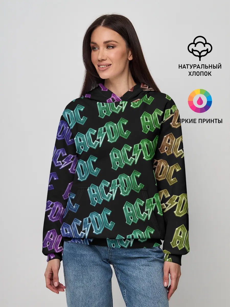 Женское худи / AC DC. Паттерн Градиент
