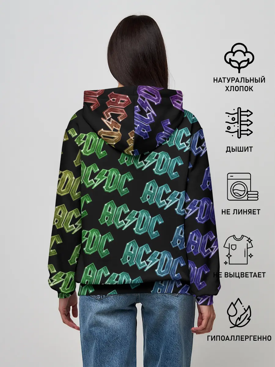 Женское худи / AC DC. Паттерн Градиент