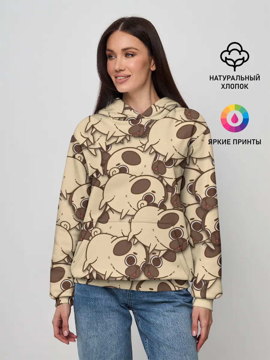 Женское худи / мопс