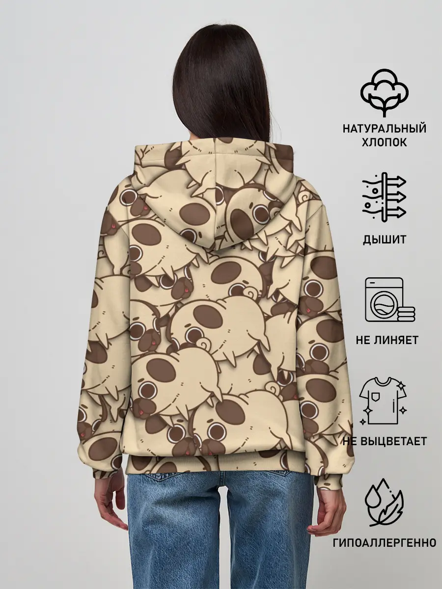 Женское худи / мопс