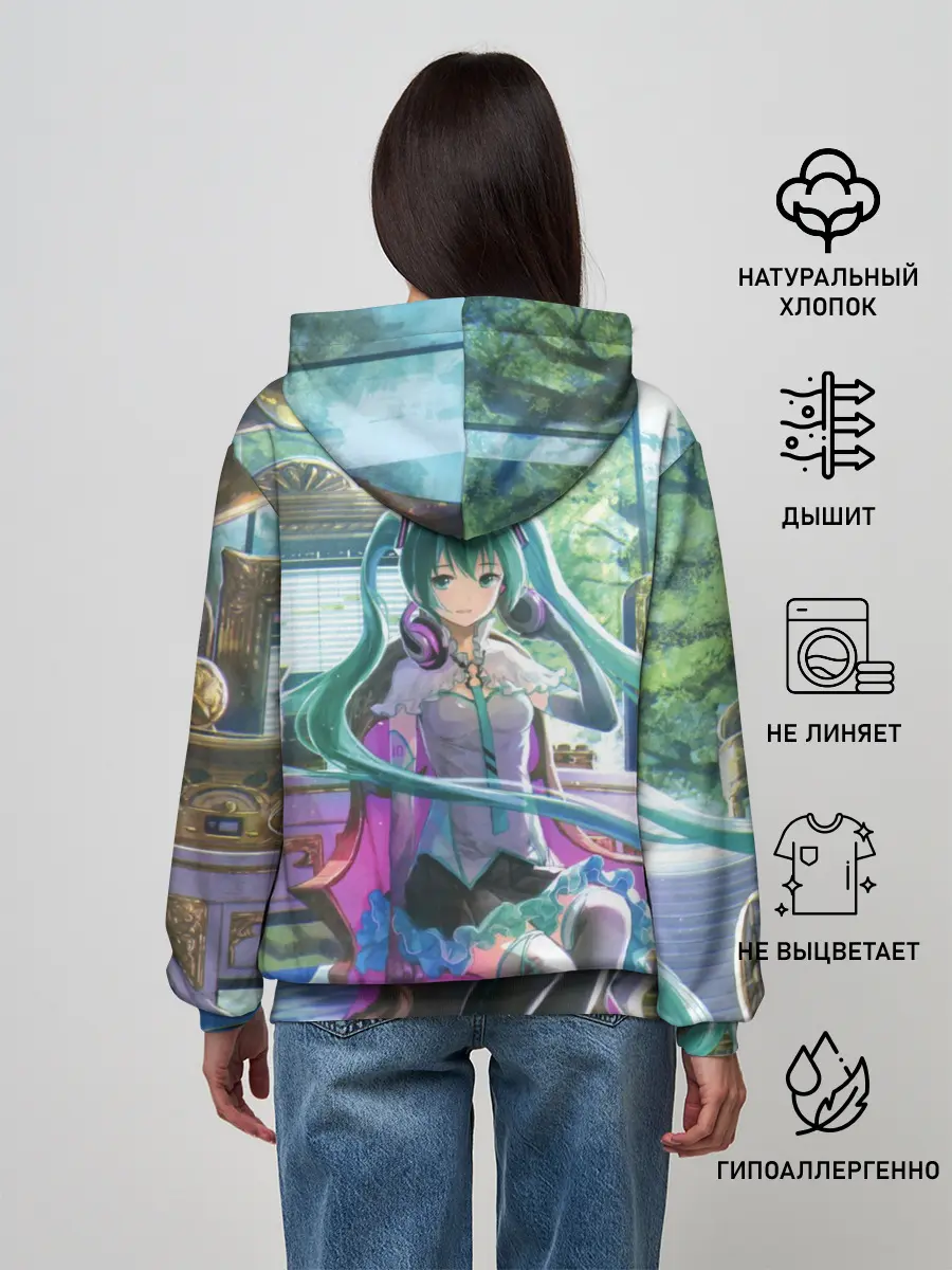 Женское худи / Мика Хацуне за фортепиано