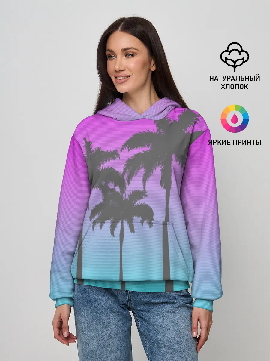 Женское худи / Пальмы 80s