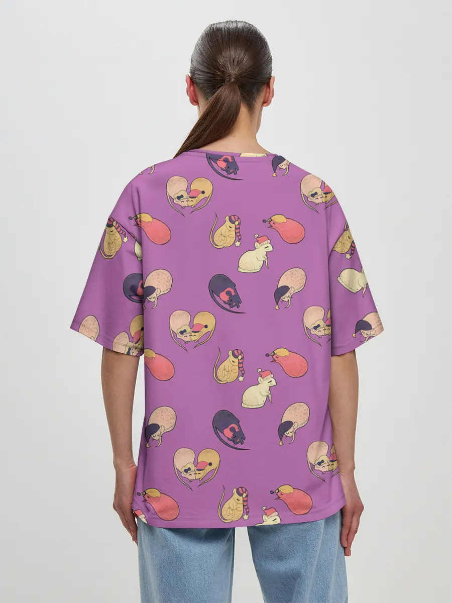 Женская футболка оверсайз / Спящие мыши