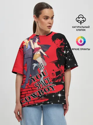 Женская футболка оверсайз / Cowboy Bebop art