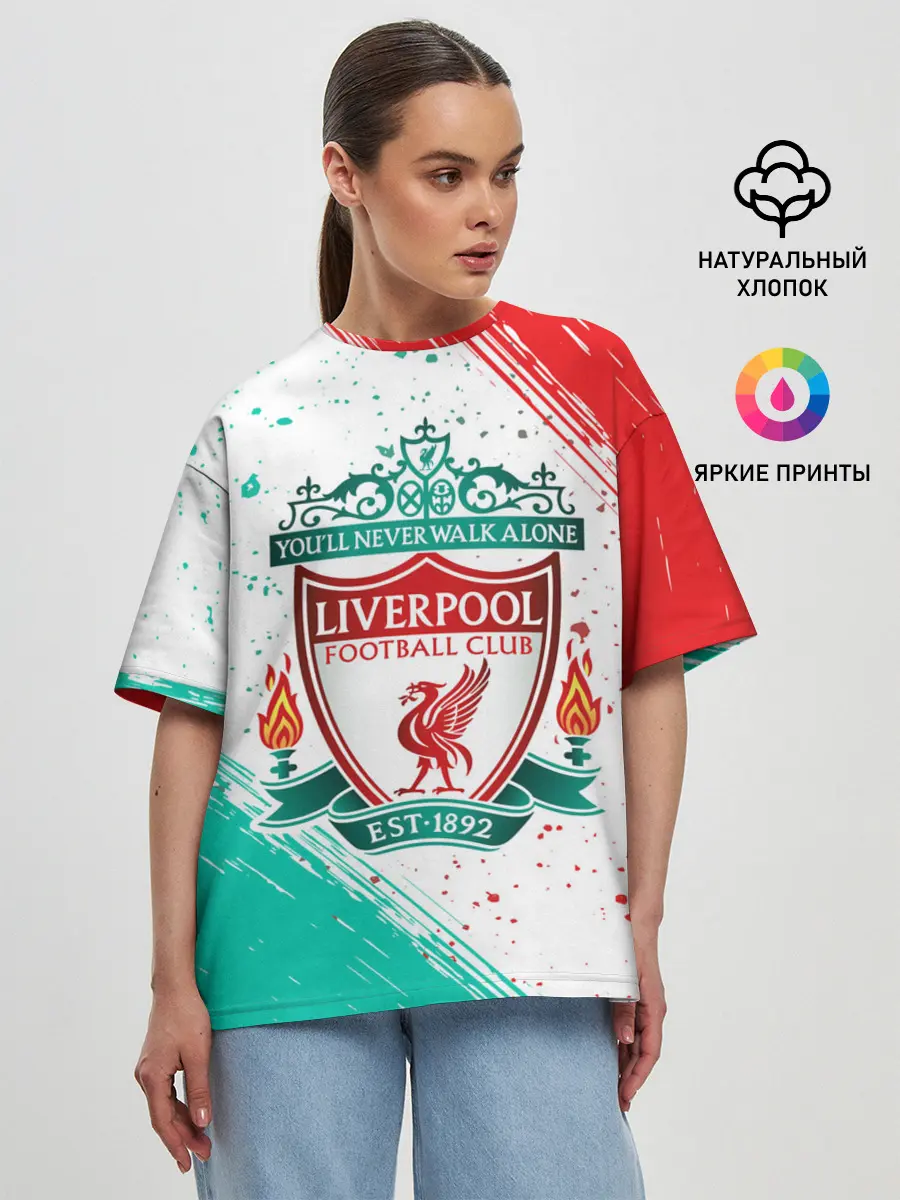Женская футболка оверсайз / LIVERPOOL / Ливерпуль