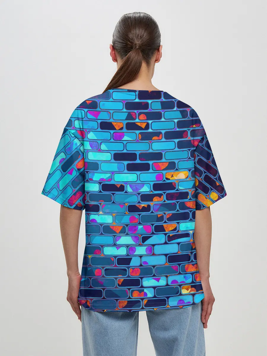 Женская футболка оверсайз / Кирпичики.