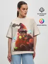 Женская футболка оверсайз / Новогодний кот