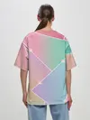 Женская футболка оверсайз / Нежные цвета геометрии