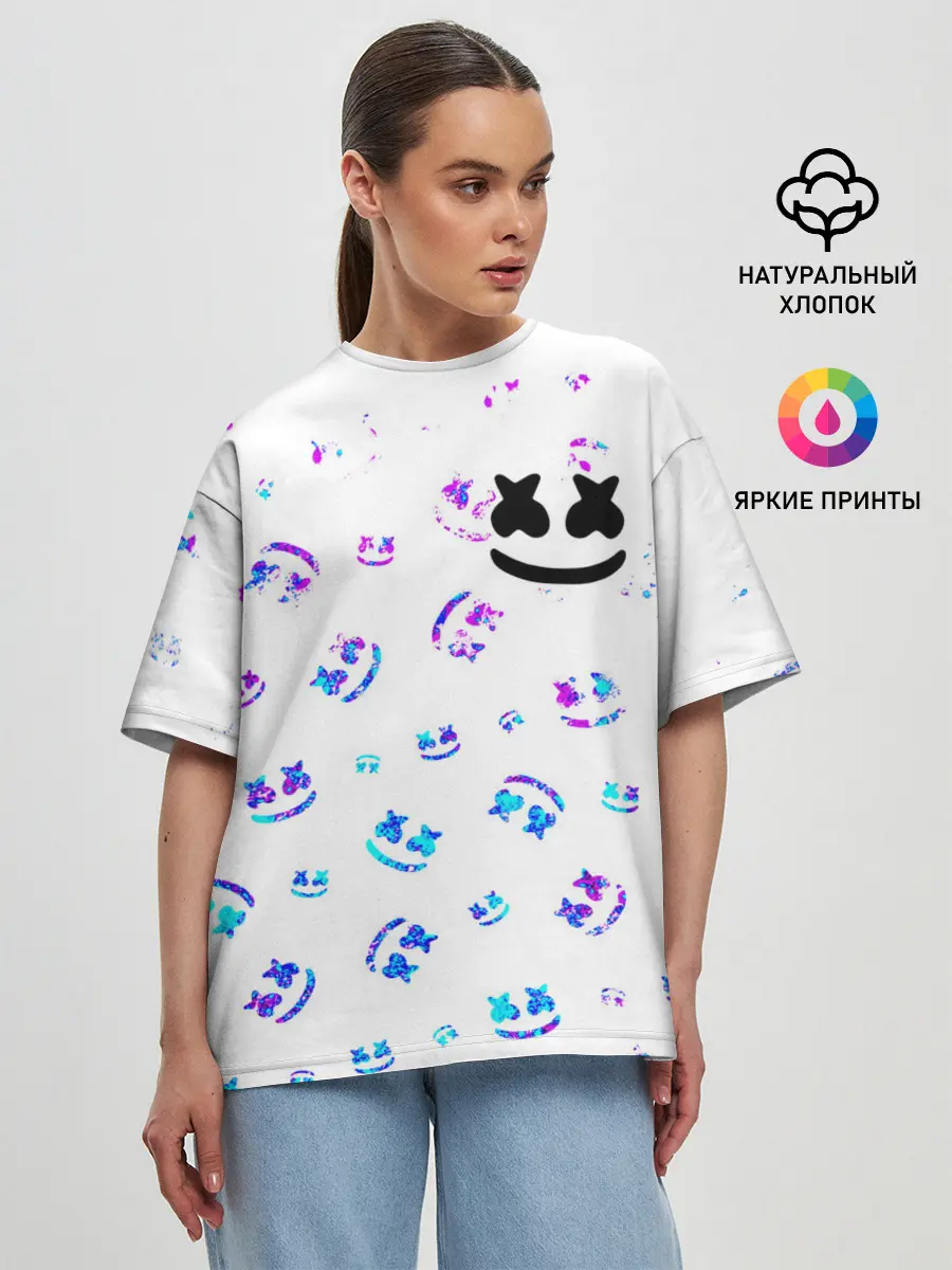 Женская футболка оверсайз / MARSHMELLO / МАРШМЕЛЛОУ