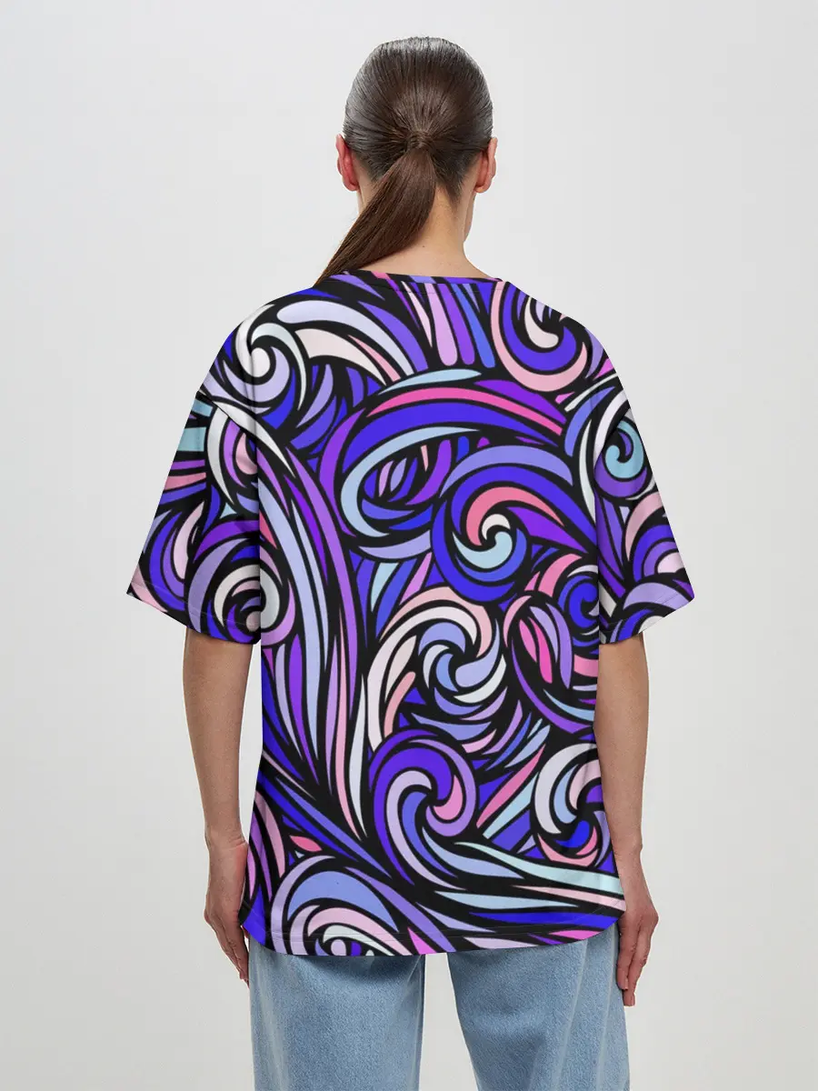 Женская футболка оверсайз / Волны