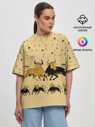 Женская футболка оверсайз / год быка