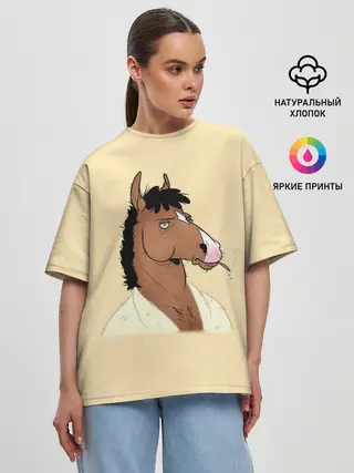 Женская футболка оверсайз / Конь БоДжек