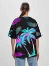 Женская футболка оверсайз / Неоновое лето