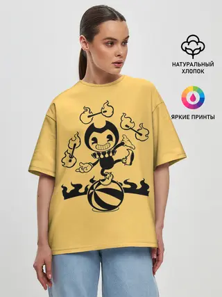 Женская футболка оверсайз / Bendy And The Ink Machine