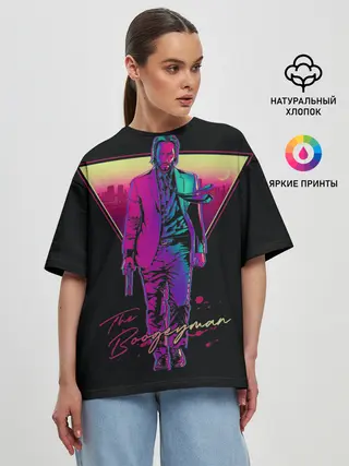 Женская футболка оверсайз / Киану Ривз | John Wick