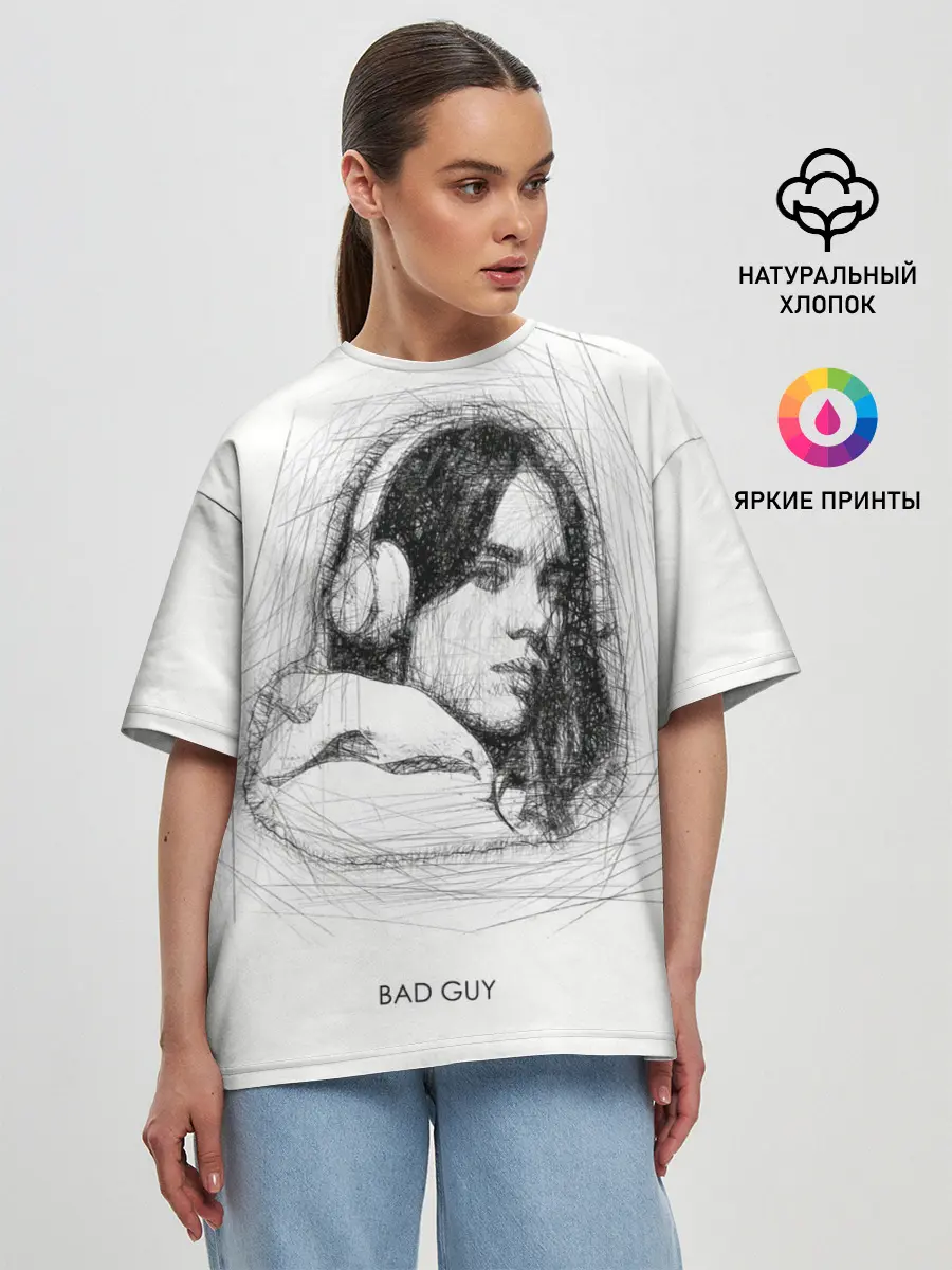 Женская футболка оверсайз / Billie Eilish
