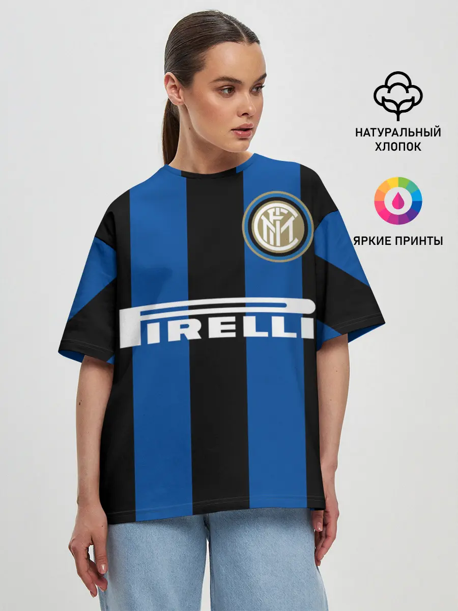 Женская футболка оверсайз / Ретро Форма Интер