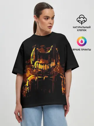 Женская футболка оверсайз / Bendy And The Ink Machine