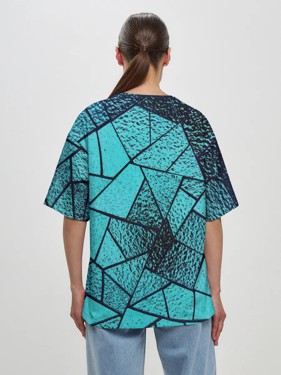 Женская футболка оверсайз / НЕОНОВЫЙ ВИТРАЖ