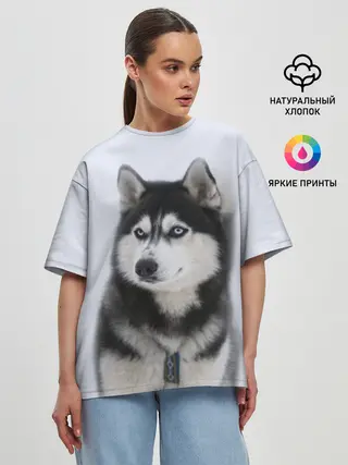 Женская футболка оверсайз / ХАСКИ